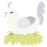 A white and mist chicken