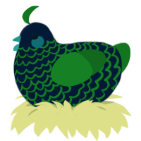 A tumblr and leaf chicken with a lace pattern