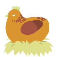 A orange and russet chicken with a neck-speckle pattern