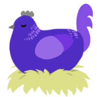 (unnamed), a indigo and blurple chicken with a neck-band pattern