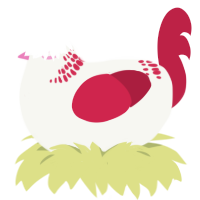 (unnamed), a white and crimson chicken with a neck-band pattern