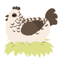 (unnamed), a cream and bark chicken with a half-lace pattern