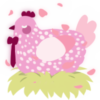 Peoni, a pink and rose chicken with a speckle pattern