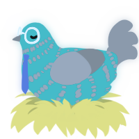 A turquoise and ash chicken with a bar pattern