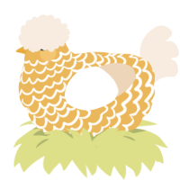 Corn Puff, a honey and cream chicken with a lace pattern