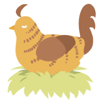 A honey and brown chicken with a half-bar pattern