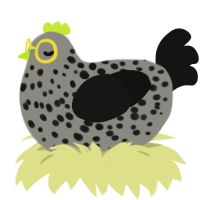 Hydrurga, a ash and black chicken with a speckle pattern