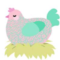 ivy, a rose and mint chicken with a double-lace pattern