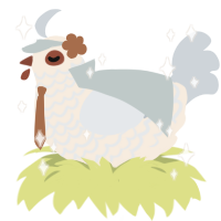 Seagull, a cream and mist chicken with a lace pattern