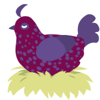Syrah, a wine and overcast chicken with a speckle pattern