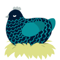 Lemuria, a tumblr and teal chicken with a lace pattern