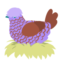 A lilac and russet chicken with a lace pattern