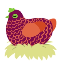 Maple, a wine and vermilion chicken with a lace pattern