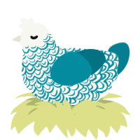 Abstract, a white and sea chicken with a double-lace pattern
