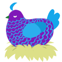 (unnamed), a violet and sky chicken with a lace pattern