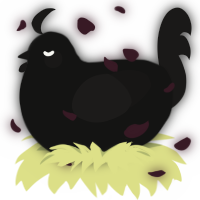 Nightmare, a black and sable chicken