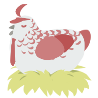Mc Donalds, a silver and red chicken with a half-lace pattern