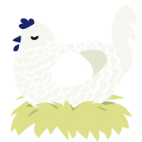 Porcelain, a white chicken with a lace pattern
