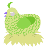 Leaf, a lemon and grass chicken with a lace pattern