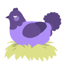 Grappechino, a lilac and overcast chicken with a head pattern