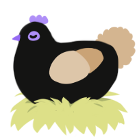 Princesa, a black and beige chicken