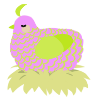 Salsa, a lavender and lime chicken with a lace pattern