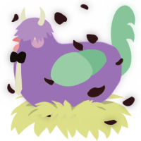 A lilac and mint chicken