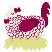 (unnamed), a cream and maroon chicken with a lace pattern