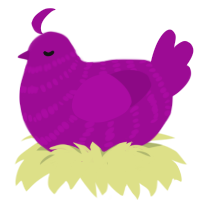 RAISIN, a plum chicken with a bar pattern