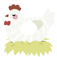 White Cheese, a white chicken with a bar pattern