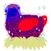 Headache A1P1, a navy and crimson chicken with a double-lace pattern
