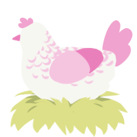 (unnamed), a white and pink chicken with a half-lace pattern