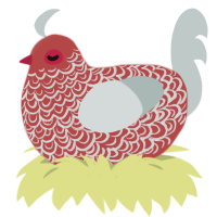 (unnamed), a red and silver chicken with a double-lace pattern