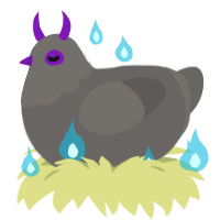 Fluffy, a grey chicken with a head pattern