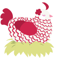 (unnamed), a white and crimson chicken with a lace pattern