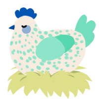 Marrowweight, a cream and mint chicken with a speckle pattern