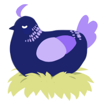 (unnamed), a navy and lilac chicken with a neck-band pattern