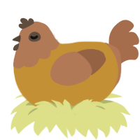 A gold and brown chicken with a head pattern