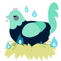 poultrygeist, a tumblr and mint chicken with a head pattern