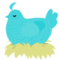 Aqua chick, a aqua chicken with a lace pattern
