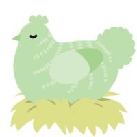 Booger, a gluppy chicken with a half-bar pattern