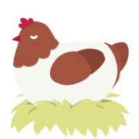 (unnamed), a white and russet chicken with a head pattern