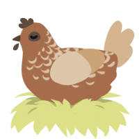 Toast, a brown and beige chicken with a half-lace pattern