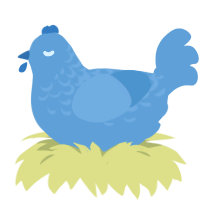Foden, a sky chicken with a half-lace pattern