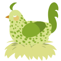 (unnamed), a lemon and chartreuse chicken with a speckle pattern