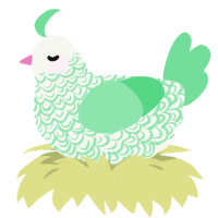 Spring, a white and spring chicken with a double-lace pattern