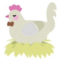 white cocoa latte, a white chicken with a double-lace pattern