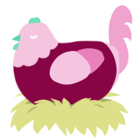 (unnamed), a maroon and pink chicken with a head pattern