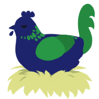 (unnamed), a navy and viridian chicken with a neck-speckle pattern