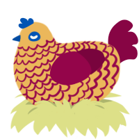 (unnamed), a honey and maroon chicken with a lace pattern